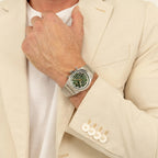 Candor Chrono Men Quartz Green Dial Chronograph Stainless Steel Watch 1514220