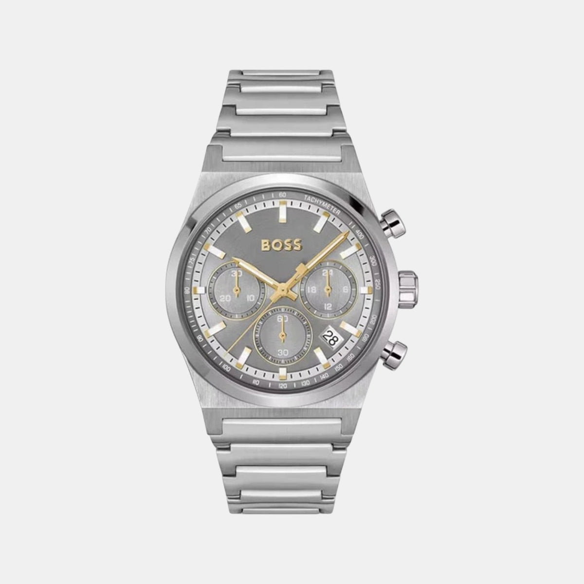 Boss Candor Men Quartz Grey Dial Chronograph Stainless Steel Watch 1514221