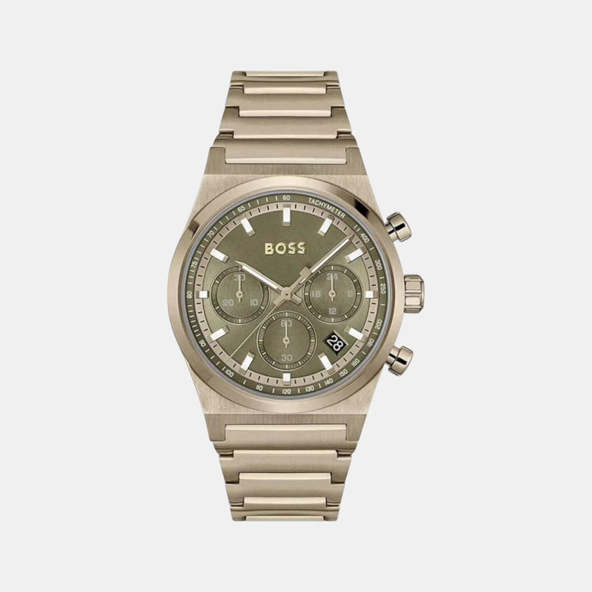 Boss Candor Men Quartz Green Dial Chronograph Stainless Steel Watch 1514222