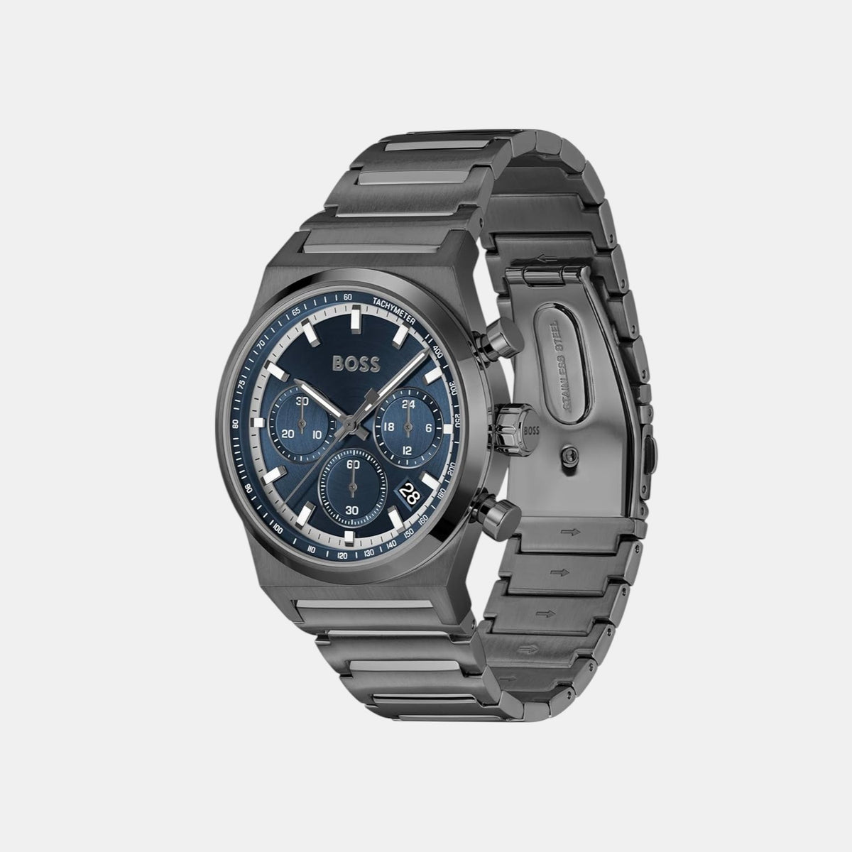Boss Candor Men Quartz Blue Dial Chronograph Stainless Steel Watch 1514223