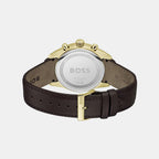 Grand Prix 44 Men Quartz Silver Dial Chronograph Leather Watch 1514225