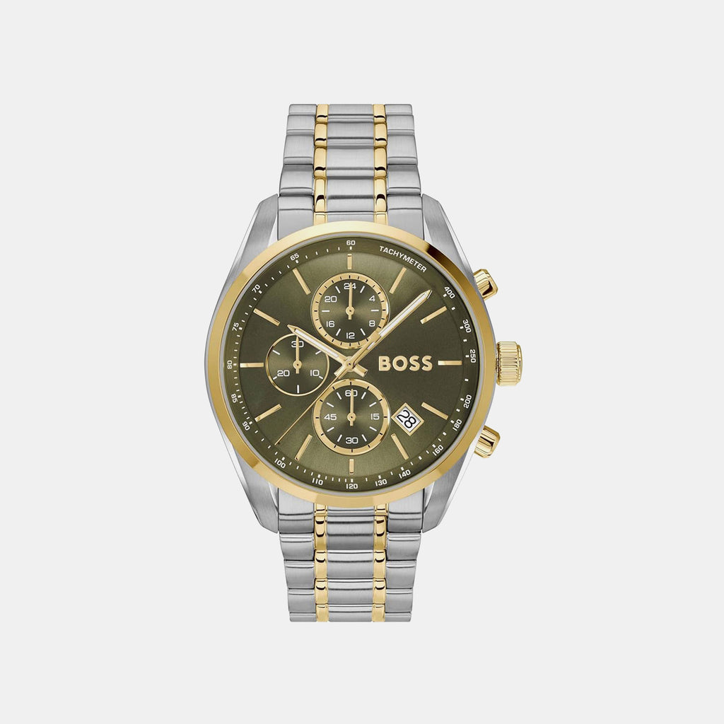Grand Prix 44 Men Quartz Green Dial Chronograph Stainless Steel Watch 1514227