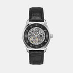 Principle Skeleton Men Automatic Black Dial Analog Leather Watch 1514234