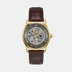 Principle Skeleton Men Automatic Grey Dial Analog Leather Watch 1514235