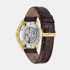 Principle Skeleton Men Automatic Grey Dial Analog Leather Watch 1514235
