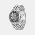 Principle Skeleton Men Automatic Green Dial Analog Stainless Steel Watch 1514236