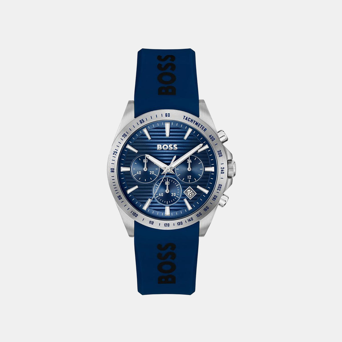 Boss Strike Men Quartz Blue Dial Chronograph Silicone Watch 1514239