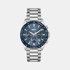 Strike Men Quartz Blue Dial Chronograph Stainless Steel Watch 1514240