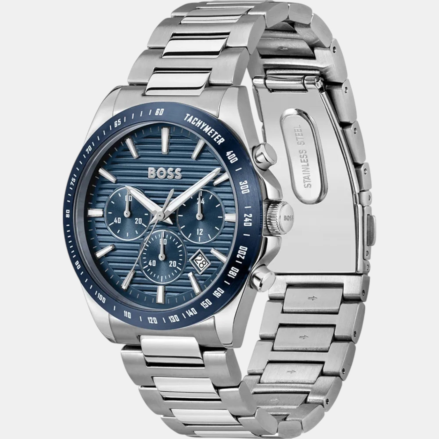 Strike Men Quartz Blue Dial Chronograph Stainless Steel Watch 1514240