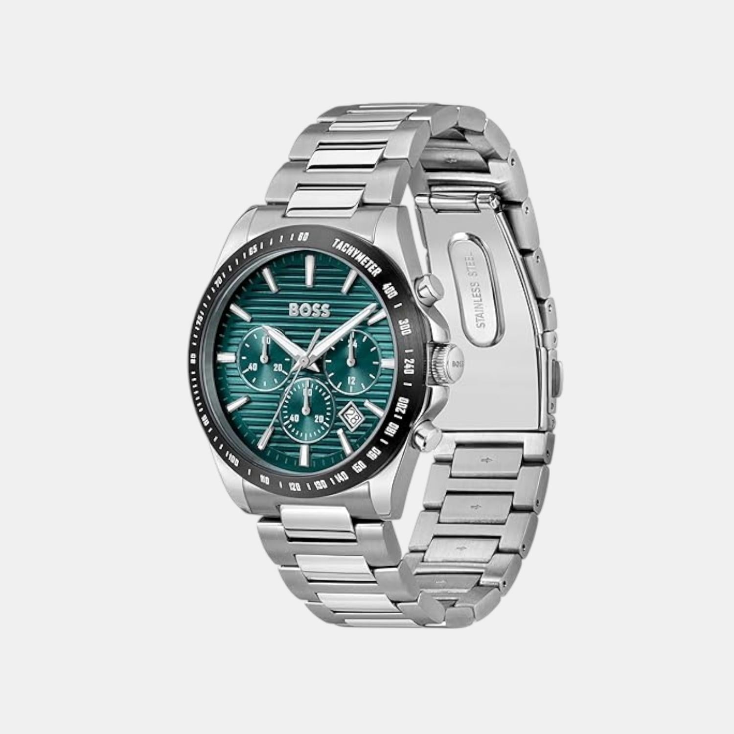 Strike Men Quartz Green Dial Chronograph Stainless Steel Watch 1514241