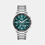 Strike Men Quartz Green Dial Chronograph Stainless Steel Watch 1514241