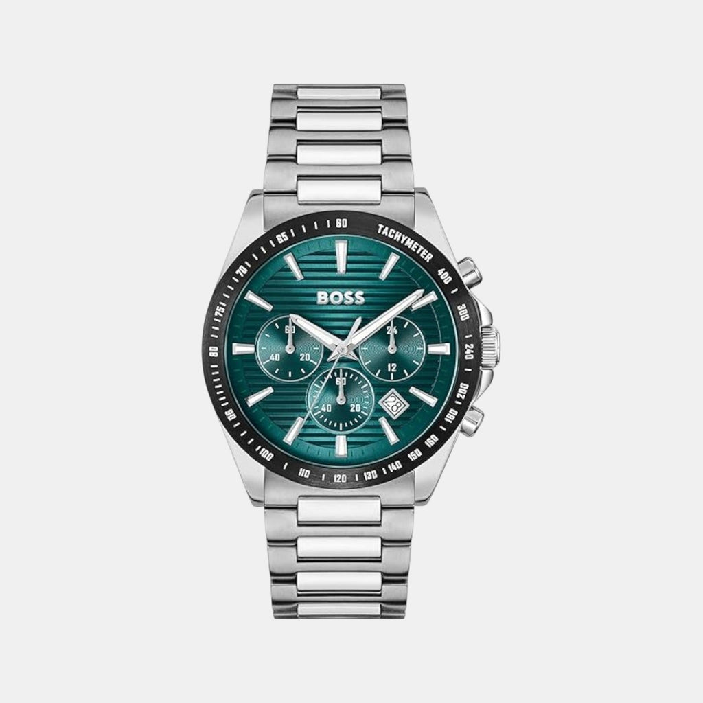 Strike Men Quartz Green Dial Chronograph Stainless Steel Watch 1514241