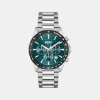 Strike Men Quartz Green Dial Chronograph Stainless Steel Watch 1514241
