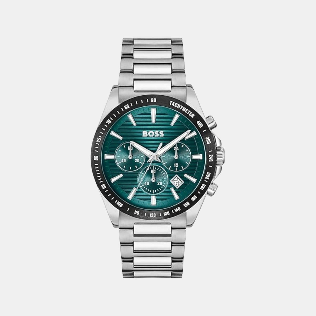 Boss Strike Men Quartz Green Dial Chronograph Stainless Steel Watch 1514241