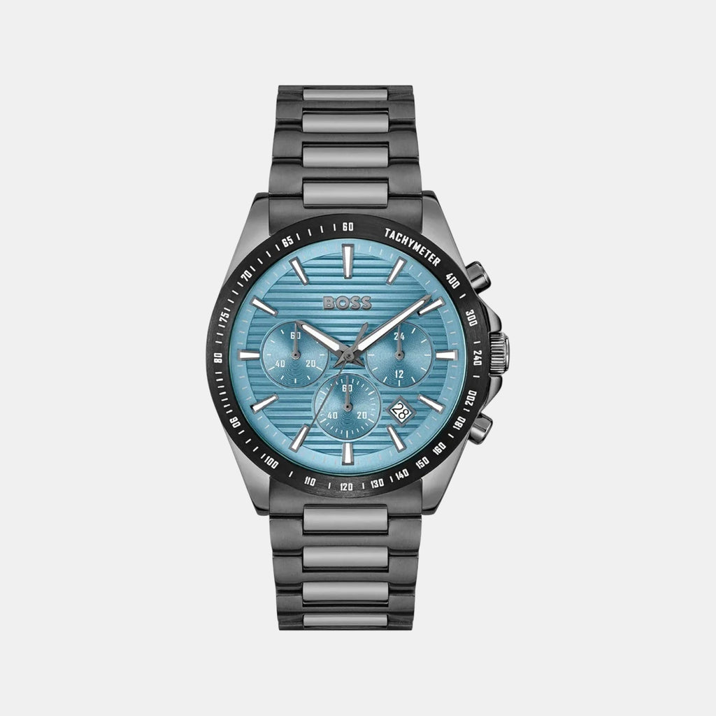 Strike Men Quartz Turquoise Dial Chronograph Stainless Steel Watch 1514242