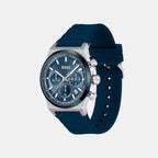 Candor Chrono Men Quartz Blue Dial Chronograph Leather Watch 1514243