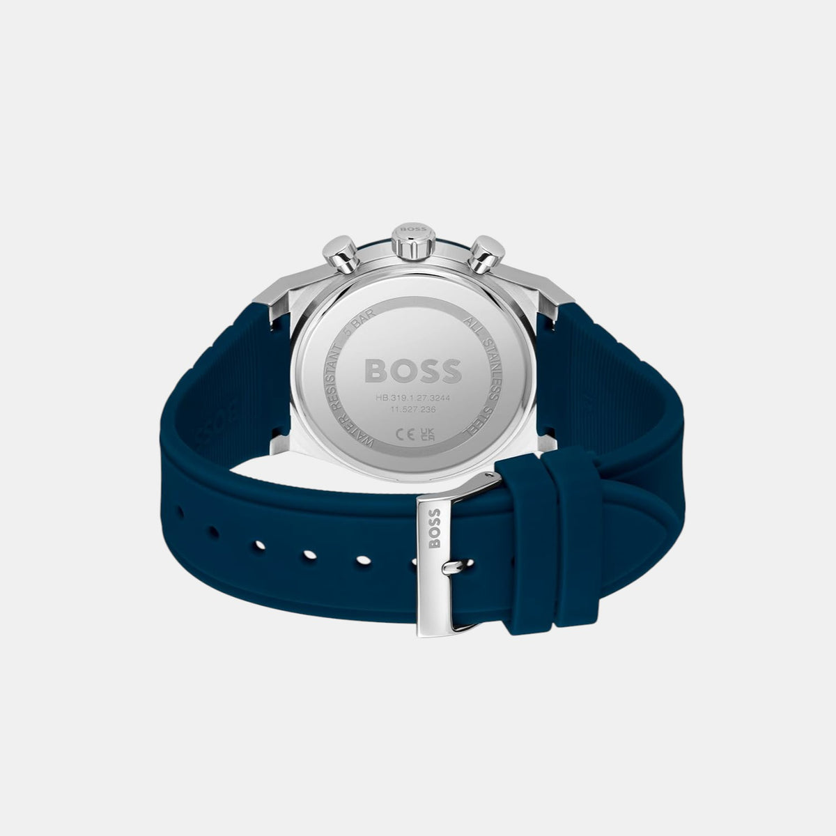 Boss Candor Men Quartz Blue Dial Chronograph Silicone Watch 1514243