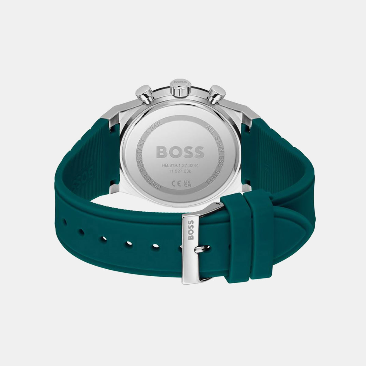 Boss Candor Men Quartz Green Dial Chronograph Silicone Watch 1514244