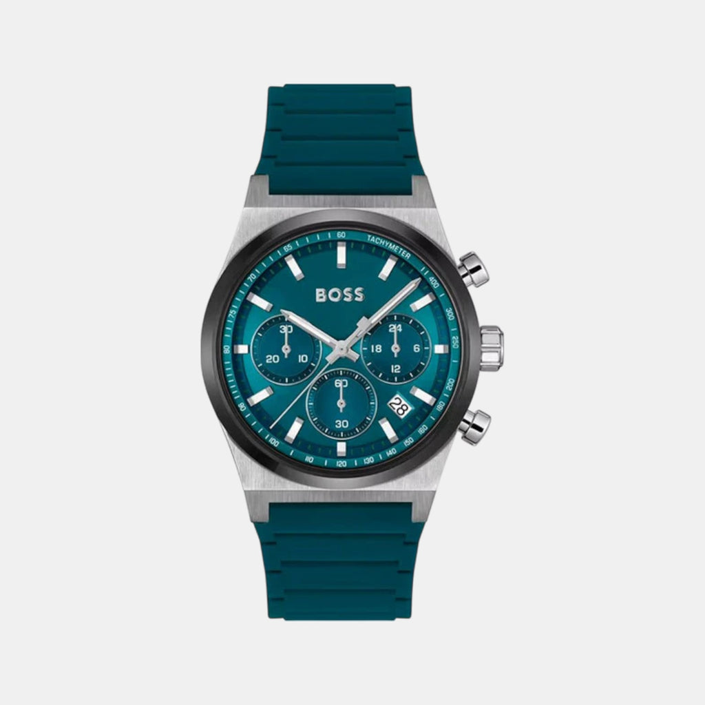 Candor Chrono Men Quartz Green Dial Chronograph Leather Watch 1514244
