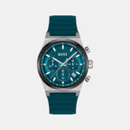 Candor Chrono Men Quartz Green Dial Chronograph Leather Watch 1514244