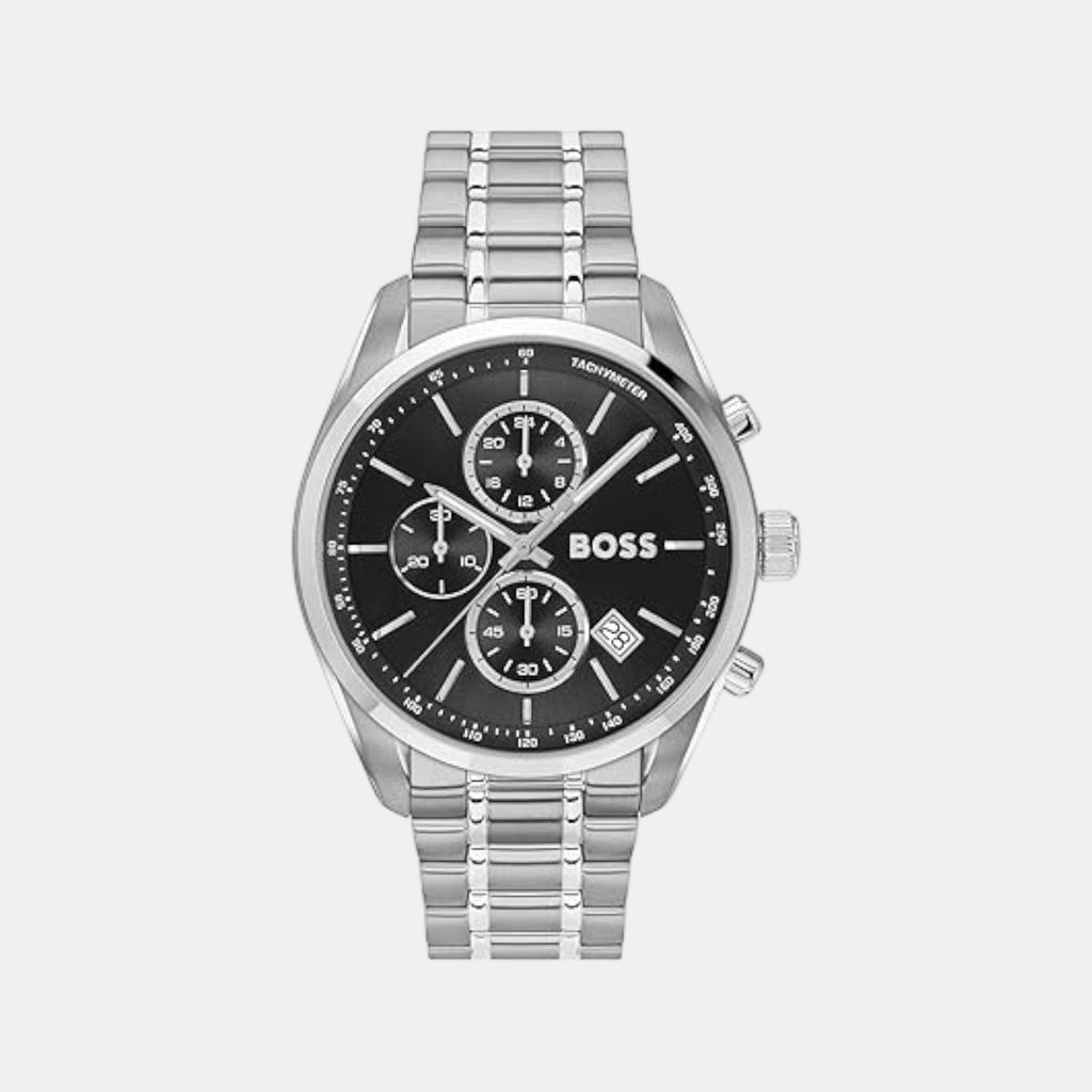 Grand Prix 44 Men Quartz Black Dial Chronograph Stainless Steel Watch 1514251