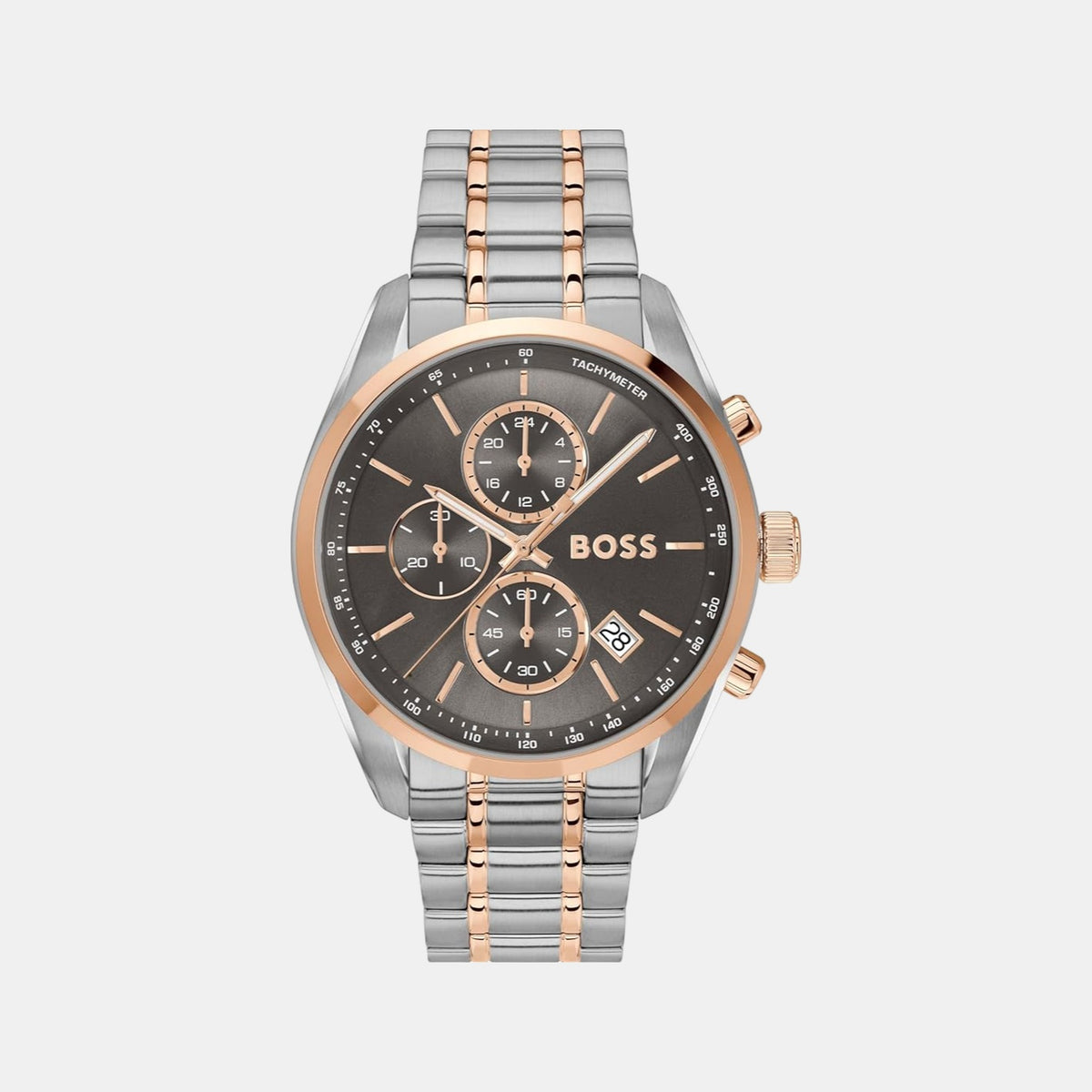 Boss Grand Prix 44 Men Quartz Grey Dial Chronograph Stainless Steel Watch 1514252
