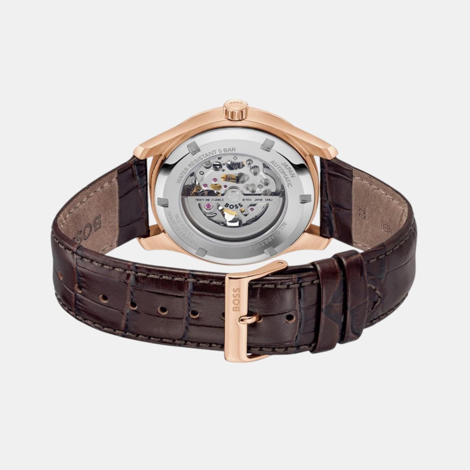 Principle Skeleton Men Automatic Dark Grey Dial Analog Leather Watch 1514253