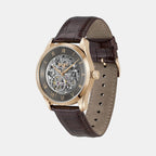 Principle Skeleton Men Automatic Dark Grey Dial Analog Leather Watch 1514253