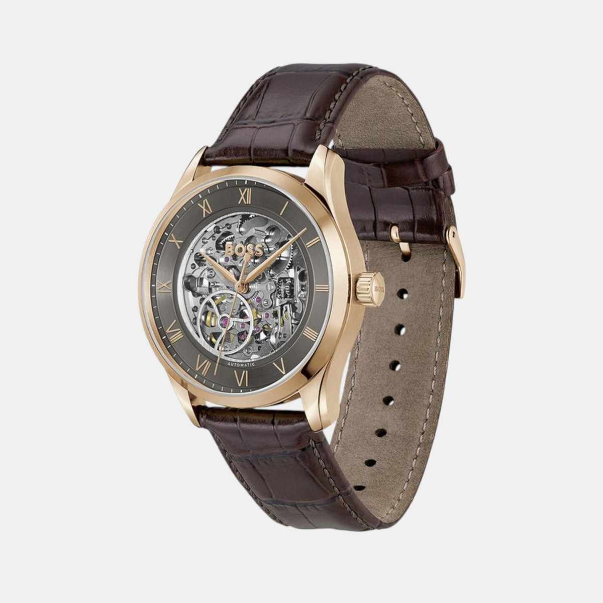 Boss Principle Men Automatic Grey Dial Analog Leather Watch 1514253