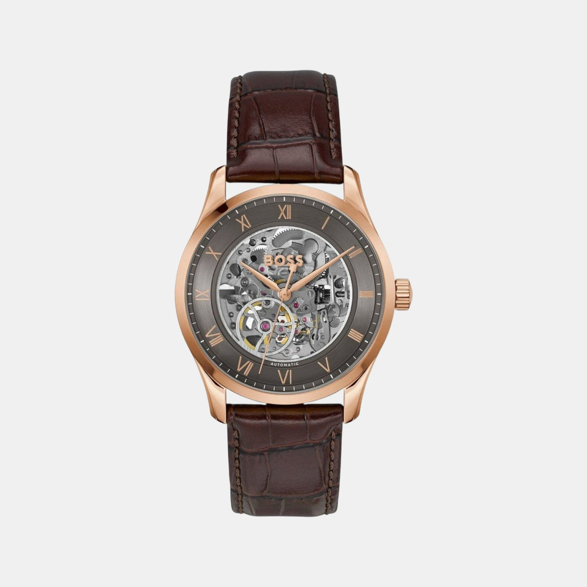 Boss Principle Men Automatic Grey Dial Analog Leather Watch 1514253