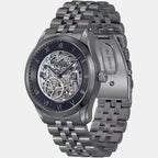 Principle Skeleton Men Automatic Blue Dial Analog Stainless Steel Watch 1514254