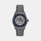 Principle Skeleton Men Automatic Blue Dial Analog Stainless Steel Watch 1514254