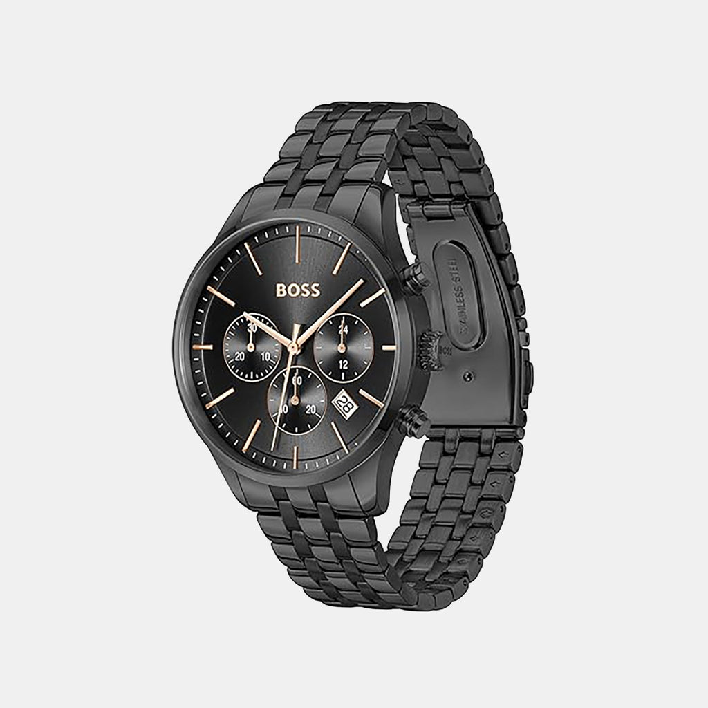 Avery Men Quartz Black Dial Chronograph Stainless Steel Watch 1514256