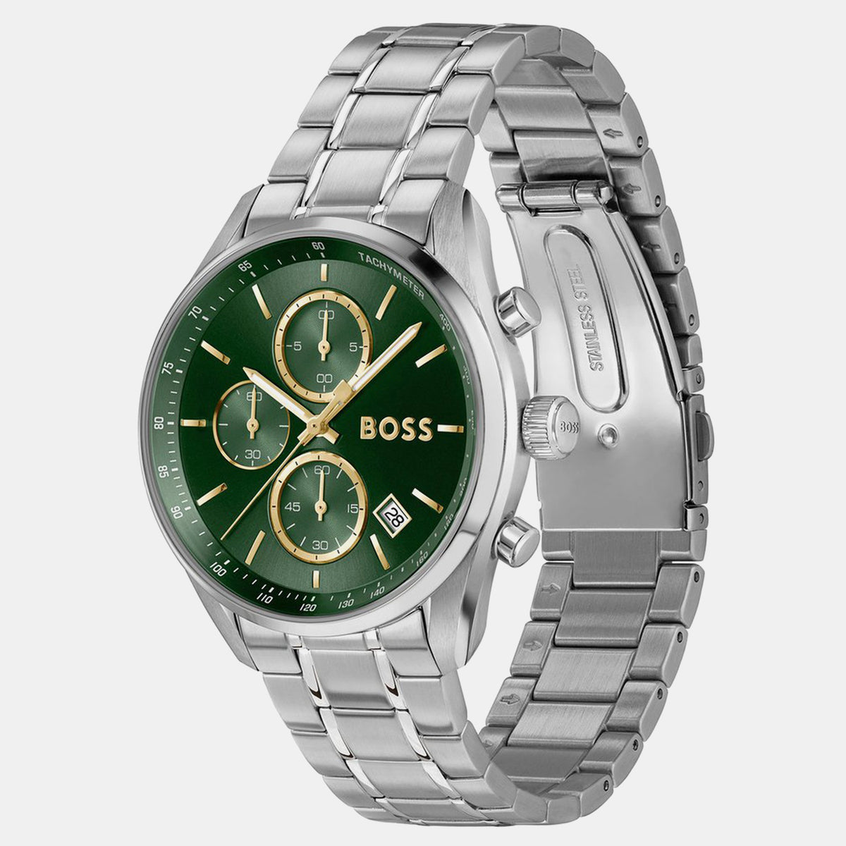 Boss Grand Prix 40 Men Quartz Green Dial Chronograph Stainless Steel Watch 1514265