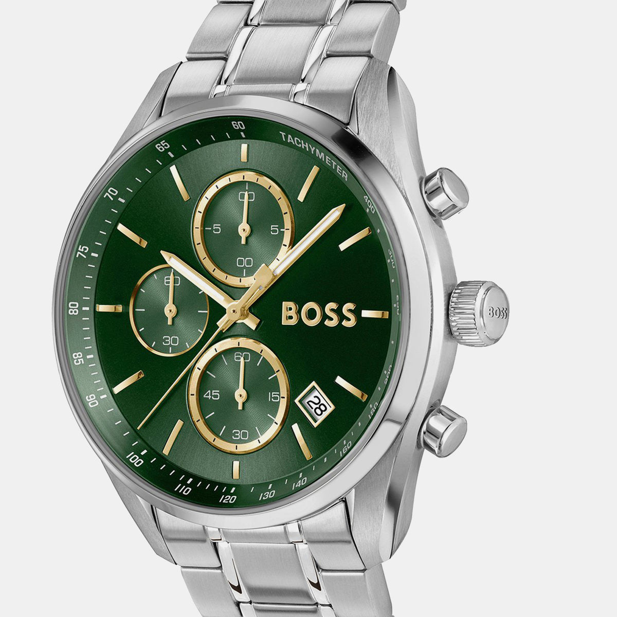 Boss Grand Prix 40 Men Quartz Green Dial Chronograph Stainless Steel Watch 1514265
