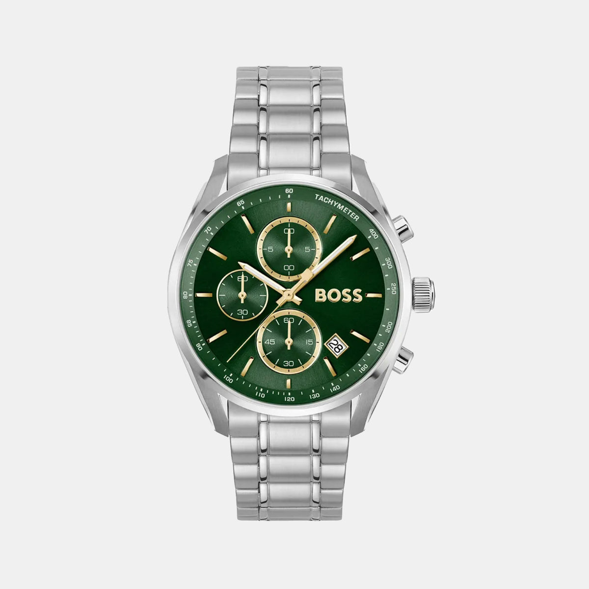 Boss Grand Prix 40 Men Quartz Green Dial Chronograph Stainless Steel Watch 1514265