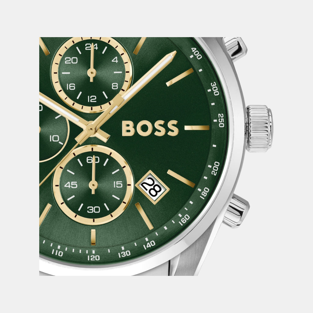 Grand Prix Men Quartz Green Dial Chronograph Stainless Steel Watch 1514266