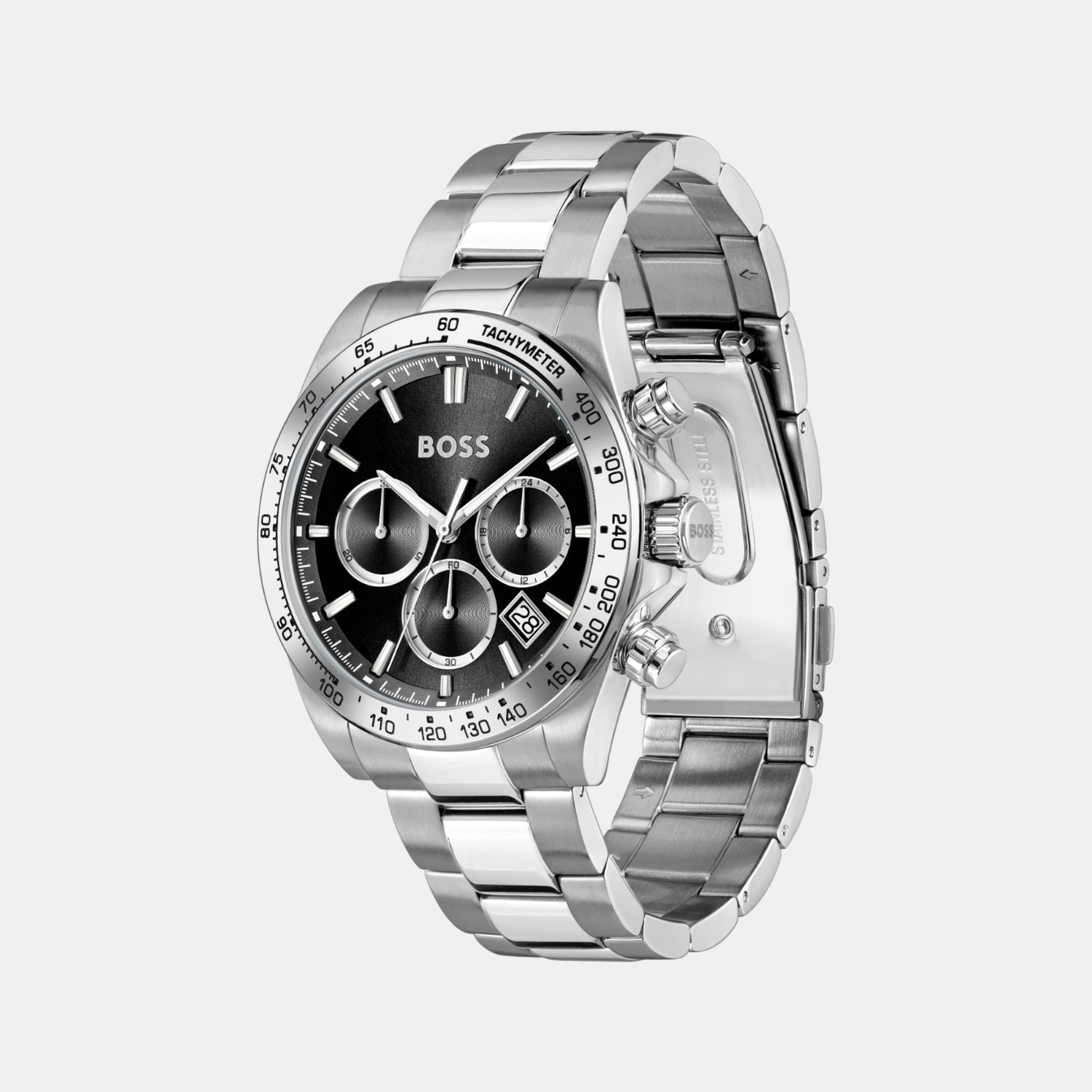 Hero 2.0 Men Quartz Black Dial Chronograph Stainless Steel Watch 1514267