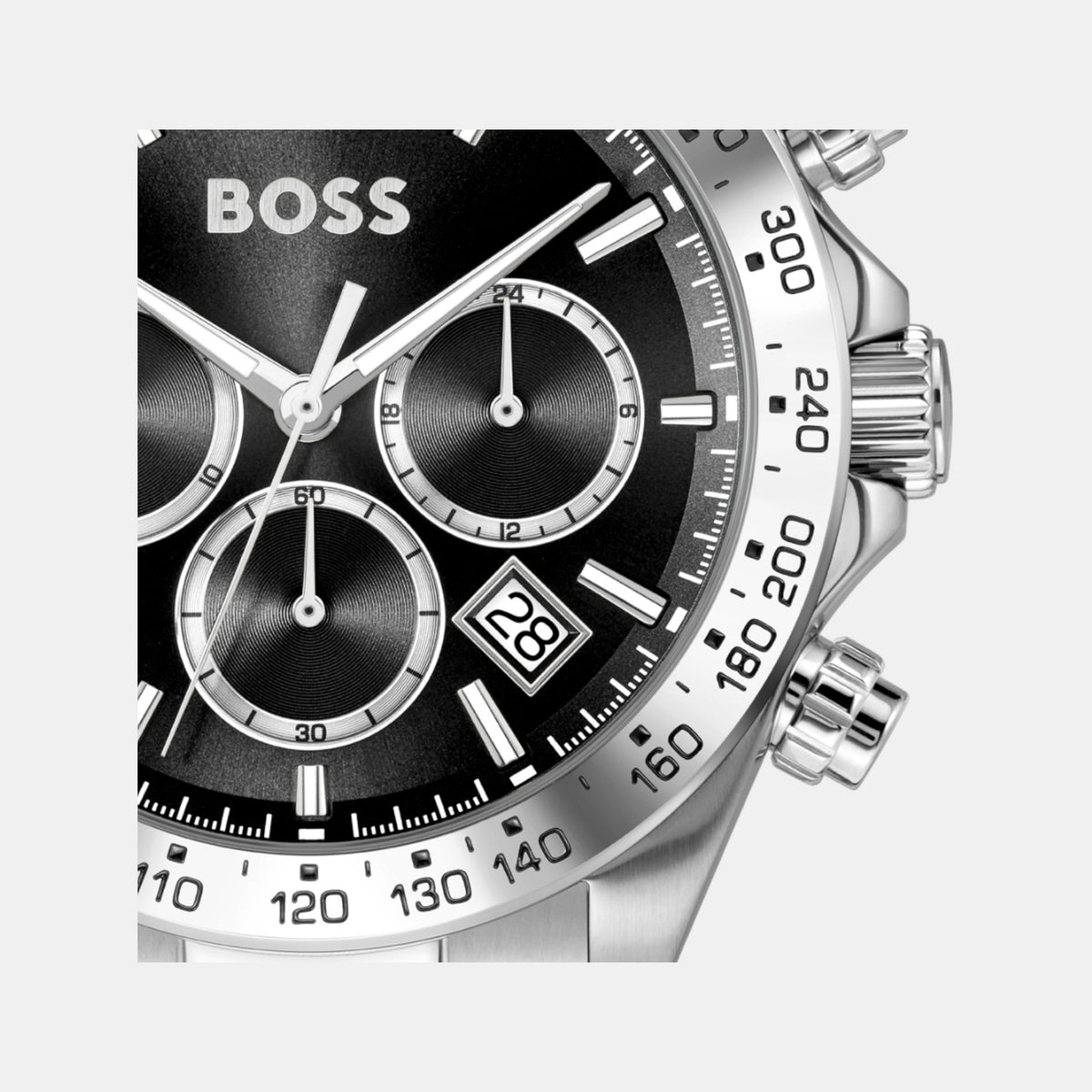 Boss Hero Men Quartz Black Dial Chronograph Stainless Steel Watch 1514267