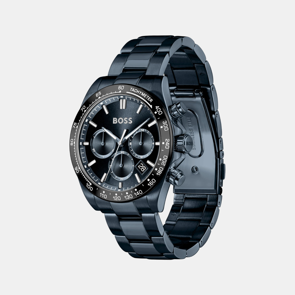 Boss Hero Men Quartz Blue Dial Chronograph Stainless Steel Watch 1514270