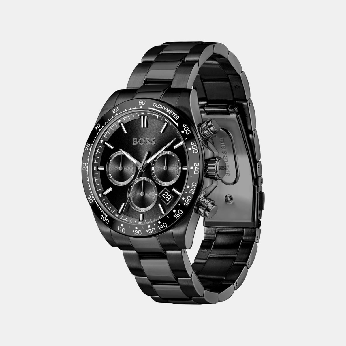Boss Hero Men Quartz Black Dial Chronograph Stainless Steel Watch 1514271