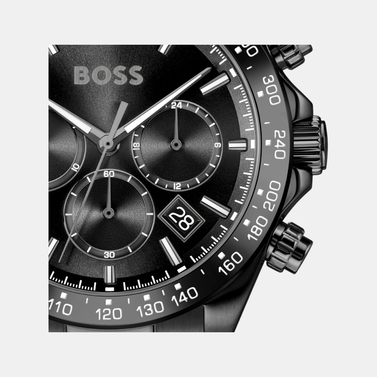 Boss Hero Men Quartz Black Dial Chronograph Stainless Steel Watch 1514271