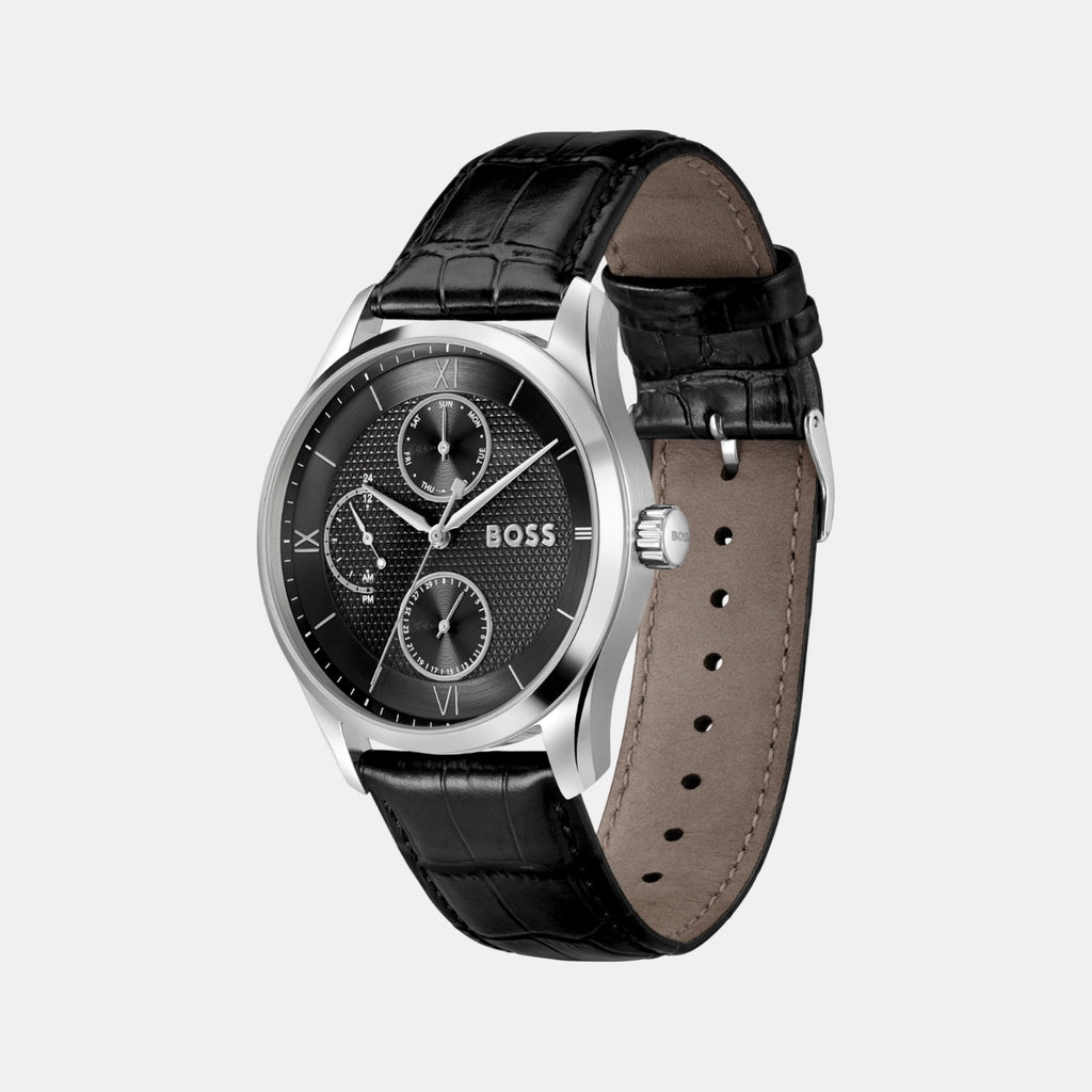 Principle Master Men Quartz Black Dial Multi-Function Calf Watch 1514272