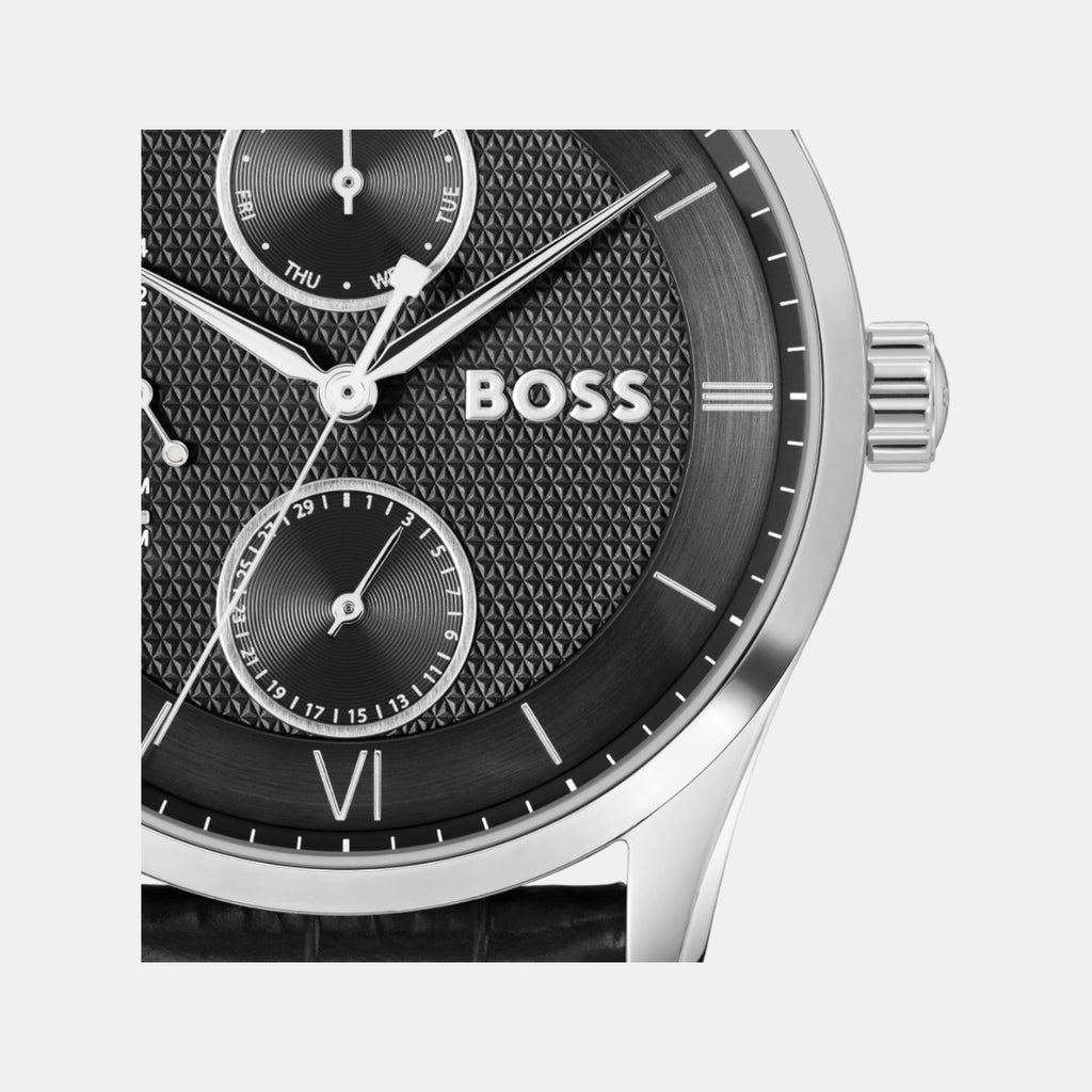 Principle Master Men Quartz Black Dial Multi-Function Calf Watch 1514272