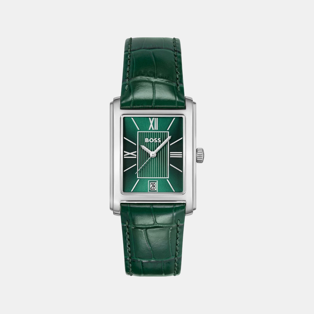 Principle Dress Men Quartz Green Dial Analog Leather Watch 1514278
