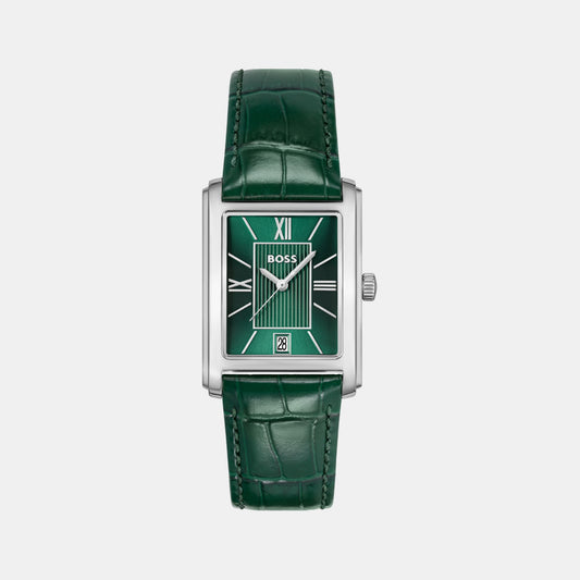 Principle Dress Men Quartz Green Dial Analog Leather Watch 1514278