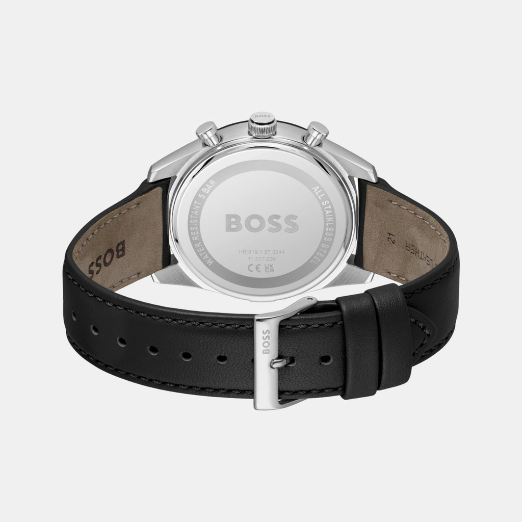 Tourmaster Men Quartz Black Dial Multi-Function Leather Watch 1514284