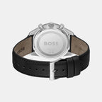 Tourmaster Men Quartz Black Dial Multi-Function Leather Watch 1514284