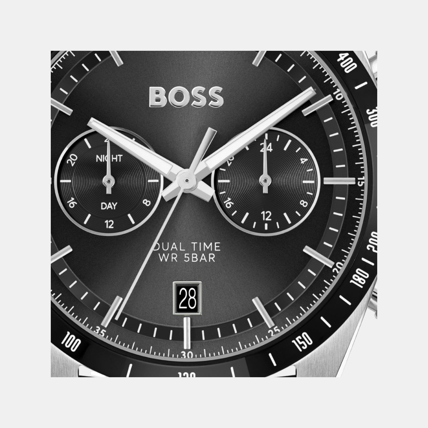 Tourmaster Men Quartz Black Dial Multi-Function Calf Watch 1514284