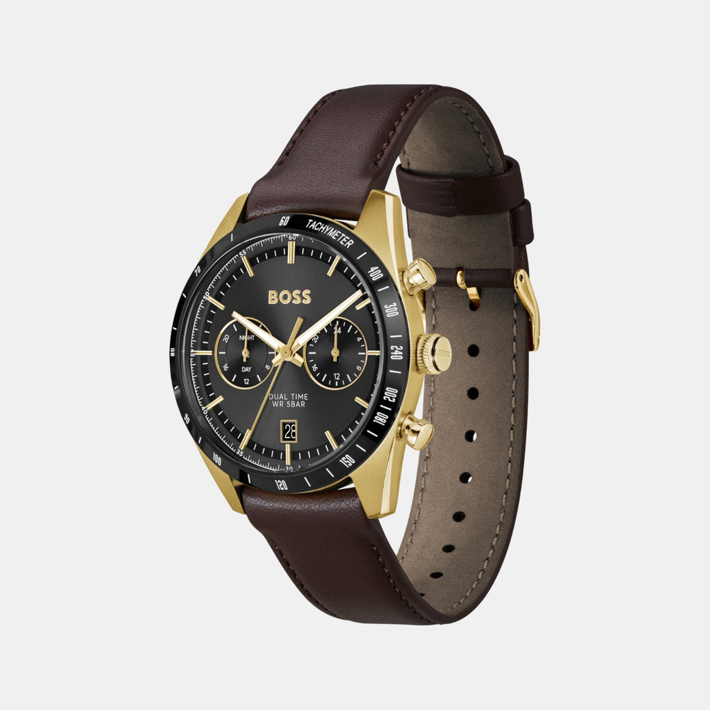 Tourmaster Men Quartz Black Dial Chronograph Calf Watch 1514285